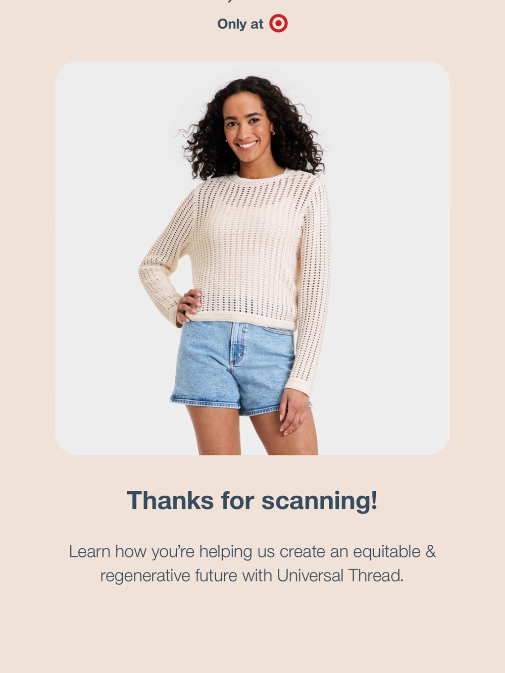 Universal Thread Cream Open-Weave Crewneck Sweater